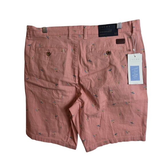 🔴 Jachs Shorts Mens 32 Surfer Print Bleecker Stretch Casual Chino Summer Beach - Picture 3 of 16